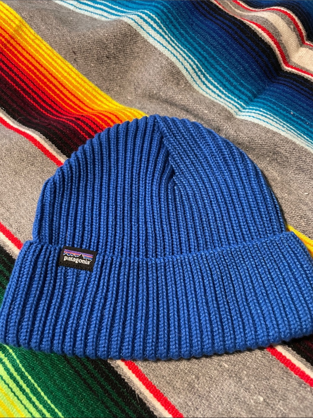 Patagonia Royal Blue Ribbed Cuffed Beanie